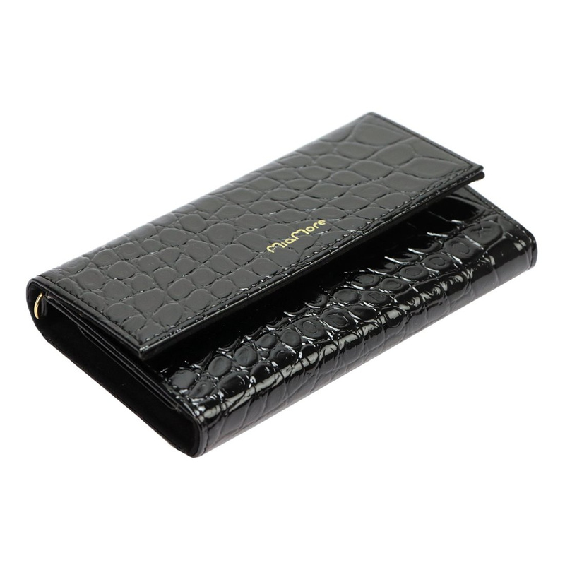 MiaMore etui na telefon Iphone 12 case z klapą skóra krokodyla lakierowana