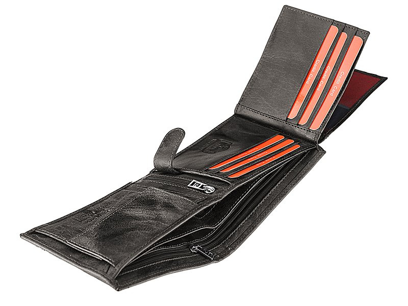 Rozbudowany elegancki Skórzany męski portfel od Pierre Cardin FOSSIL z RFID