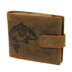 Nordee męski portfel skóra naturalna na zatrzask z indywidualnym wzorem