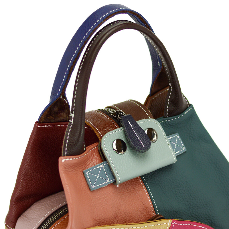 Wzorzysty damski plecak skórzany z wzorem mozaiki