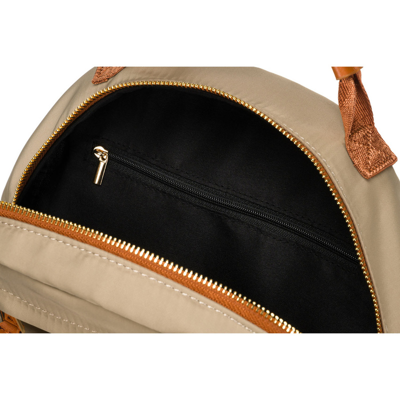 Praktyczny plecak miejski w kolorach khaki i brązowym, zamykany na suwak - Peterson