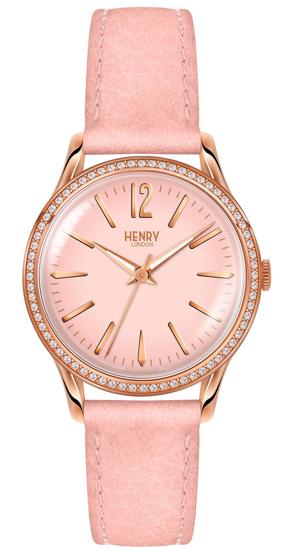 Zegarek HENRY LONDON HL34-SS-0202. Kwarcowy, Kolor różowy. Kobieta.