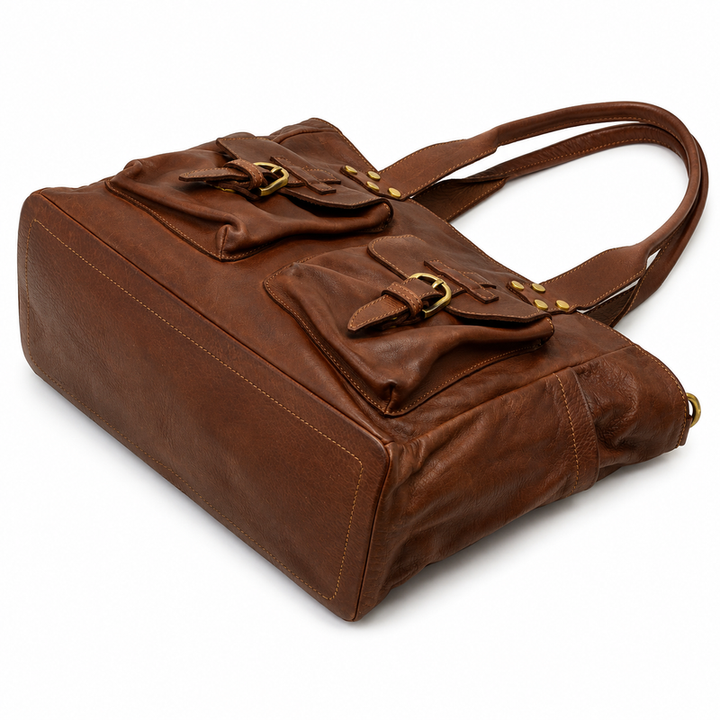 PELLE LAVATA Skórzana Torebka ShopperBag A4 Skórzana Old Look 3 Kieszenie