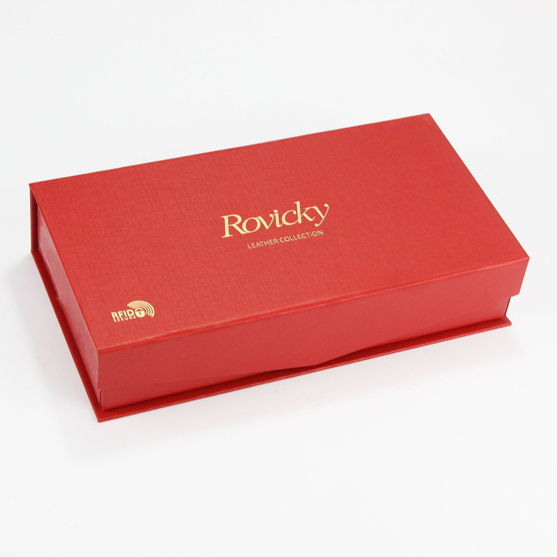 Skórzany damski portfel Rovicky 8801-SBRN RFID