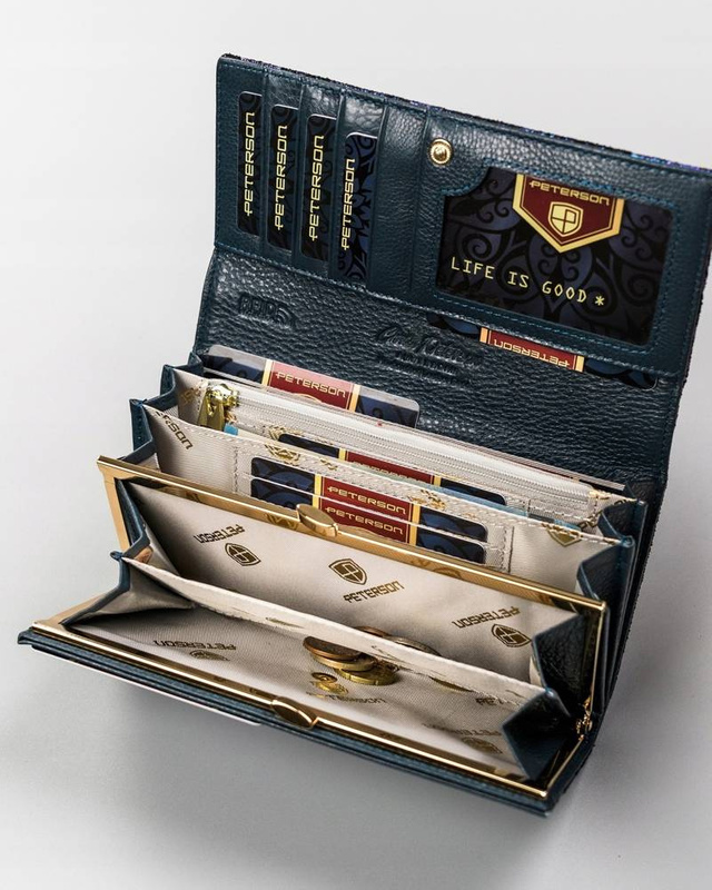 Skórzany damski portfel Peterson PTN 42122-ONBF