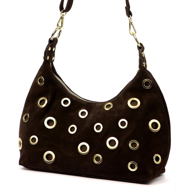 Vera Pelle damska listonoszka skóra naturalna zamszowa torebka na ramię