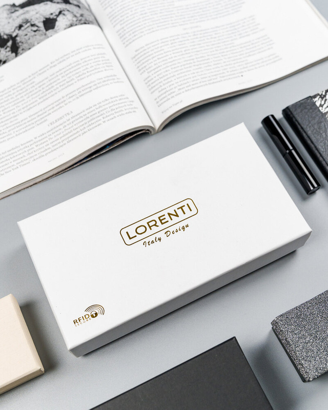 Lorenti portfel damski podłużny klasyczny lakierowany duży ochrona RFID