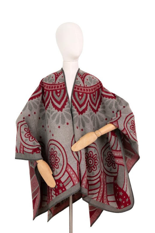 Ponczo Paisley Winter