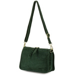 Zielona skórzana listonoszka damska włoska zamszowa kuferek Beltimore B64