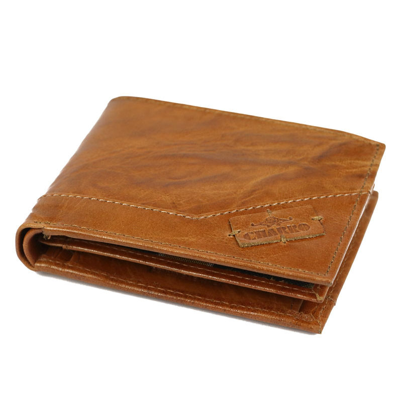 Charro męski portfel skóra naturalna składany rozbudowany kompaktowy