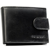 Skórzany, czarny portfel męski zamykany na zatrzask - Peterson