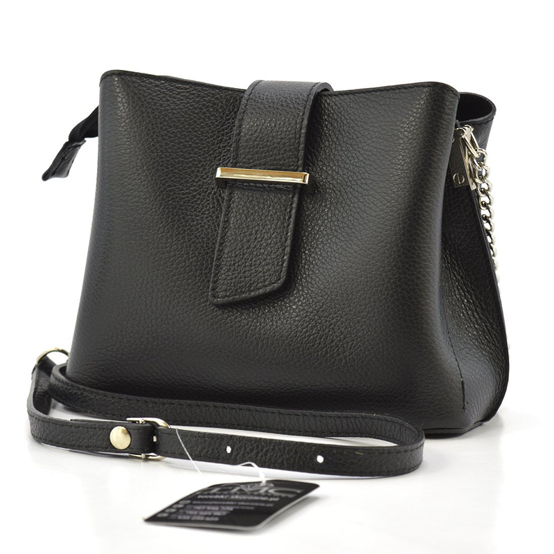 Luka damska listonoszka na ramię skóra naturalna elegancka dwukomorowa