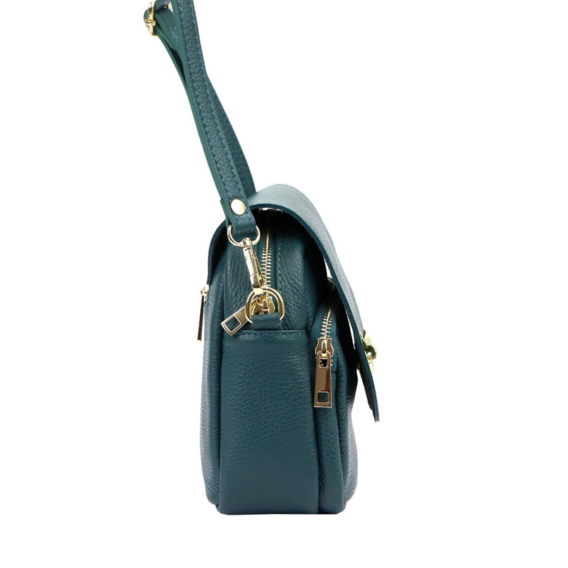 Skórzana zgrabna elegancka damska listonoszka z kieszeniami na ramię Luka