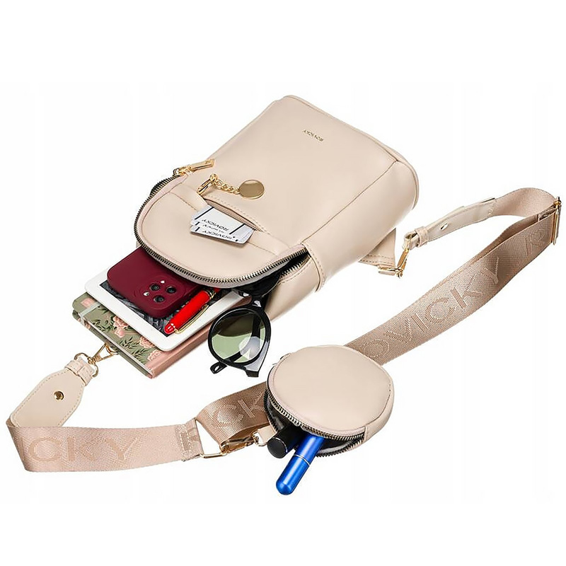 Rovicky Listonoszka Damska Torebka Na Ramię Crossbody Skóra Eko Z Etui