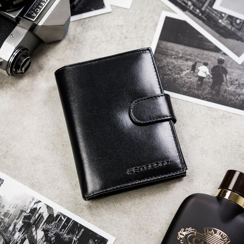 Meski zestaw prezentowy skóra naturalna Peterson PTN SET N4L-NGV-BW BLACK