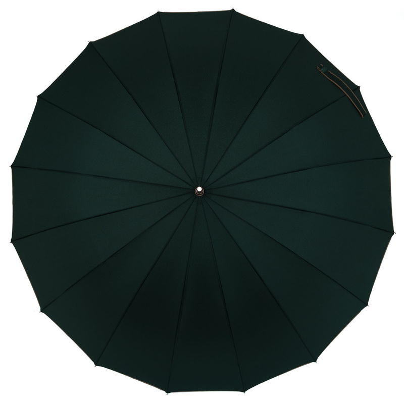 Elegancki, zielony parasol z dużą czaszą - Peterson