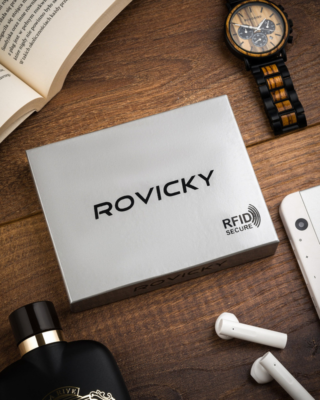 Elegancki Skórzany męski portfel Rovicky z RFID