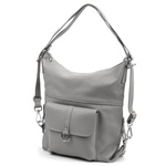 Duża elegancka damska skórzana torebka na ramię z kieszeniami PATRIZIA