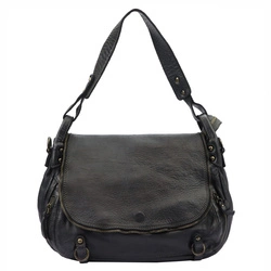 Pojemna damska skórzana listonoszka na ramię