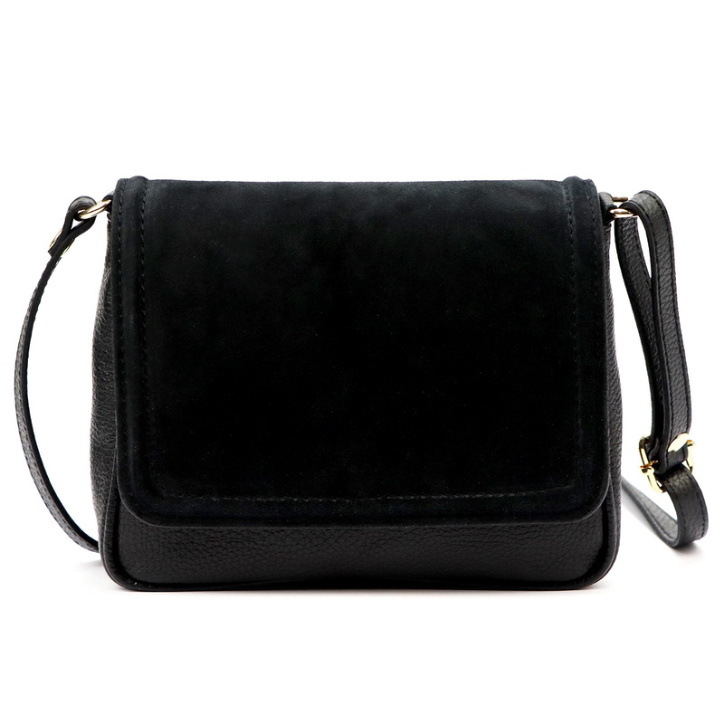 Vera Pelle damska listonoszka skóra naturalna torebka na ramię z klapą