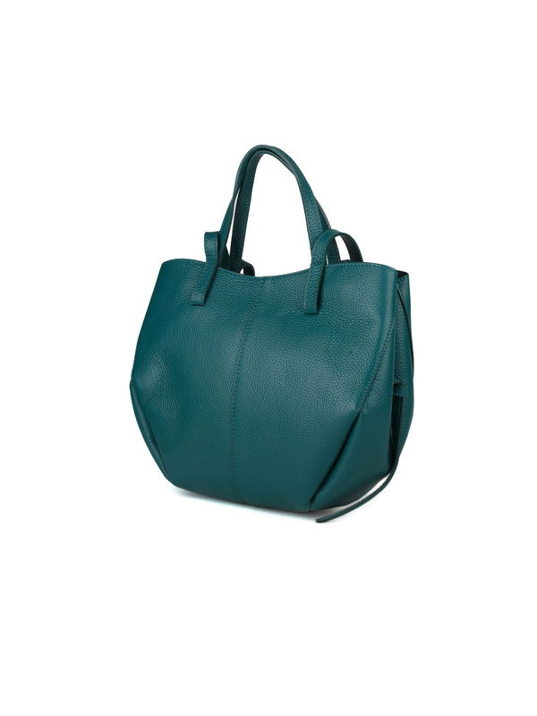Damska skórzana torebka tote Giulia Monti GM1602 – ciemny teal