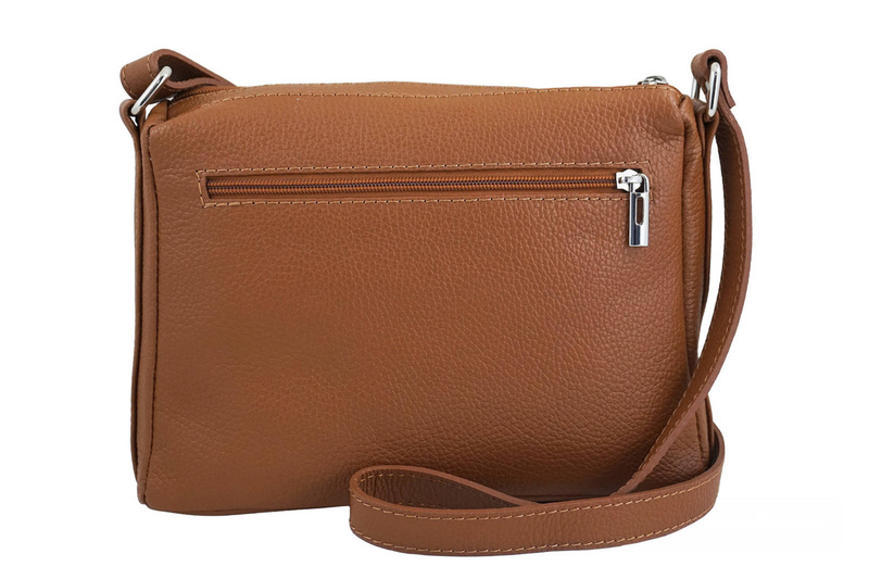 Listonoszka skórzana z kieszeniami - Brązowa jasna