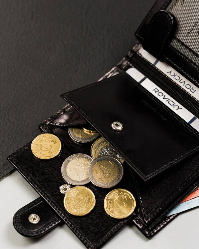 Stylowy Skórzany duży portfel męski z RFID Rovicky