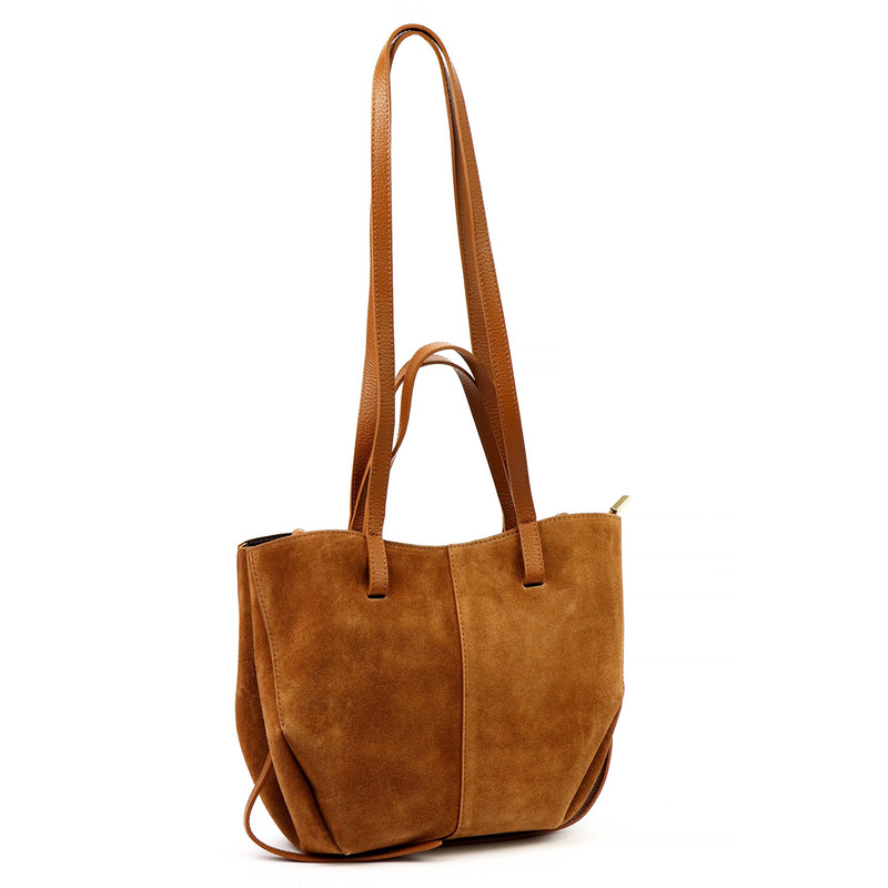 Skórzana zamszowa pojemna Stylowa damska shopperbag torebka na ramię Luka