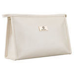 Beżowa, praktyczna kosmetyczka ze skóry ekologicznej, jednokomorowa - Rovicky