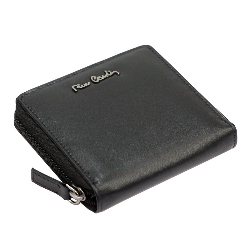 Pierre Cardin damska portmonetka skóra naturalna mały portfel na suwak