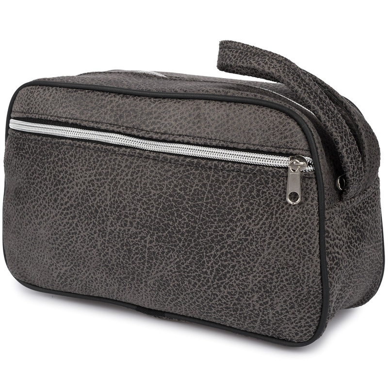 Kosmetyczna szara nubuk podróżna saszetka elegancka uniseks Beltimore R25