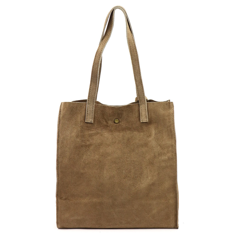 Luka Zamszowa duża damska shopperbag torebka na ramię z kosmetyczką