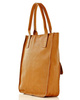 Torebka skórzany shopper bag z kieszeniami - MARCO MAZZINI Ravenna brąz camel