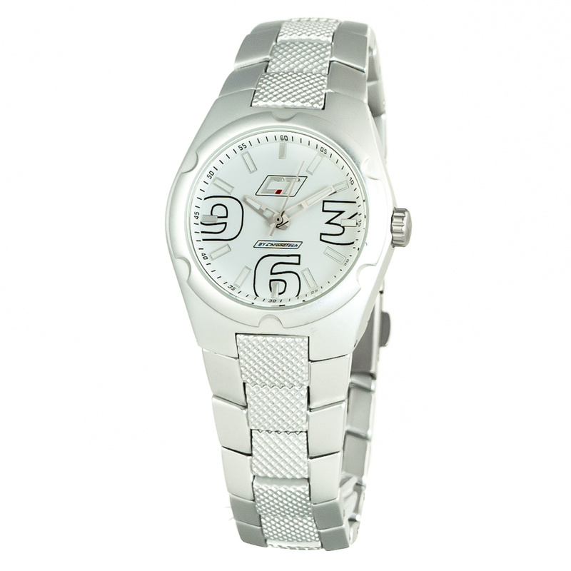 Zegarek CHRONOTECH CC7039L-05M. Kwarcowy, Kolor biały. Kobieta.