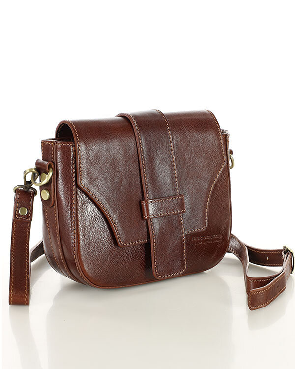 Torebka skórzana crossbody bag MAZZINI VERONA - brąz
