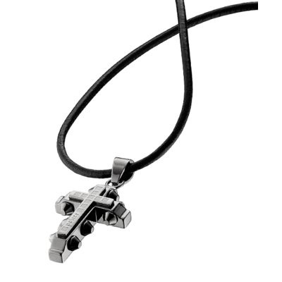 JEWELER'S POLICE PJ24135PLU-01. Naszyjnik, Kolor szary. Mężczyzna.