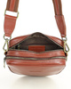 Torba skórzana na dwa zamki crossbody camera bag - MARCO MAZZINI brązowy