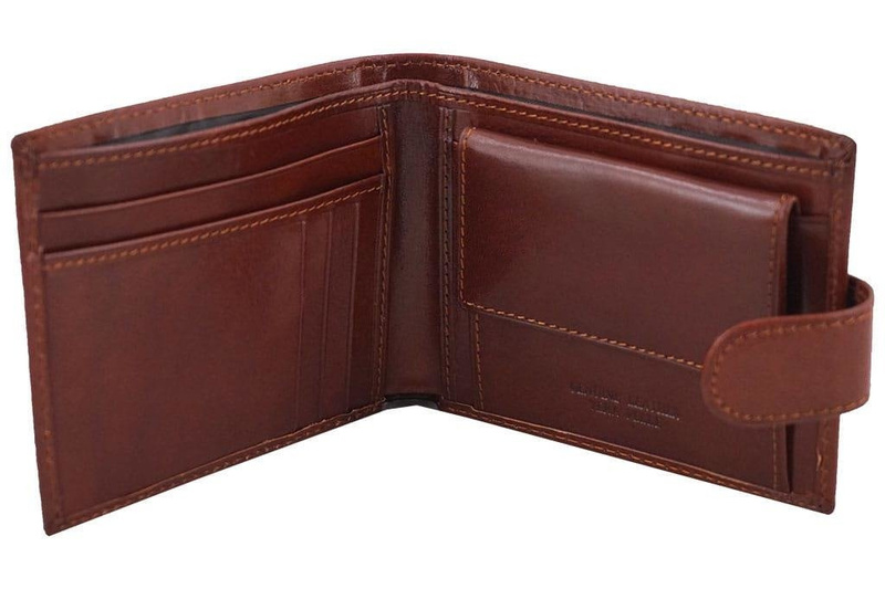 Portfel męski skórzany Barberini's - Brązowy ciemny