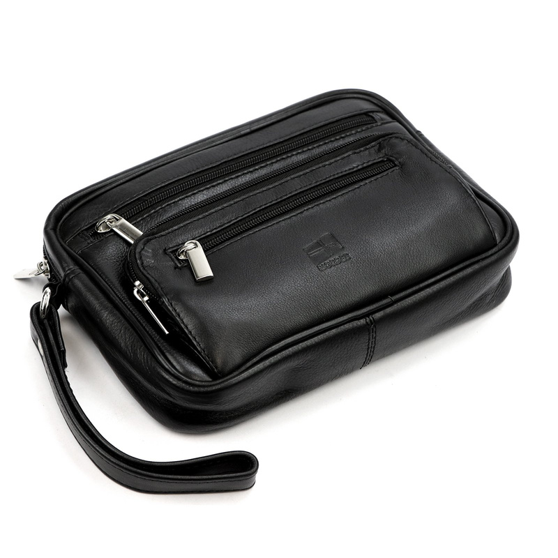 Nordee męska saszetka skóra naturalna torba do ręki z kieszeniami