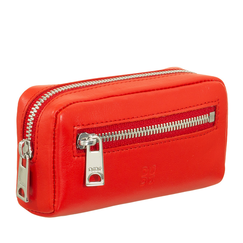 Dudu etui na klucze skóra naturalna z 2 karabińczykami z kieszenią