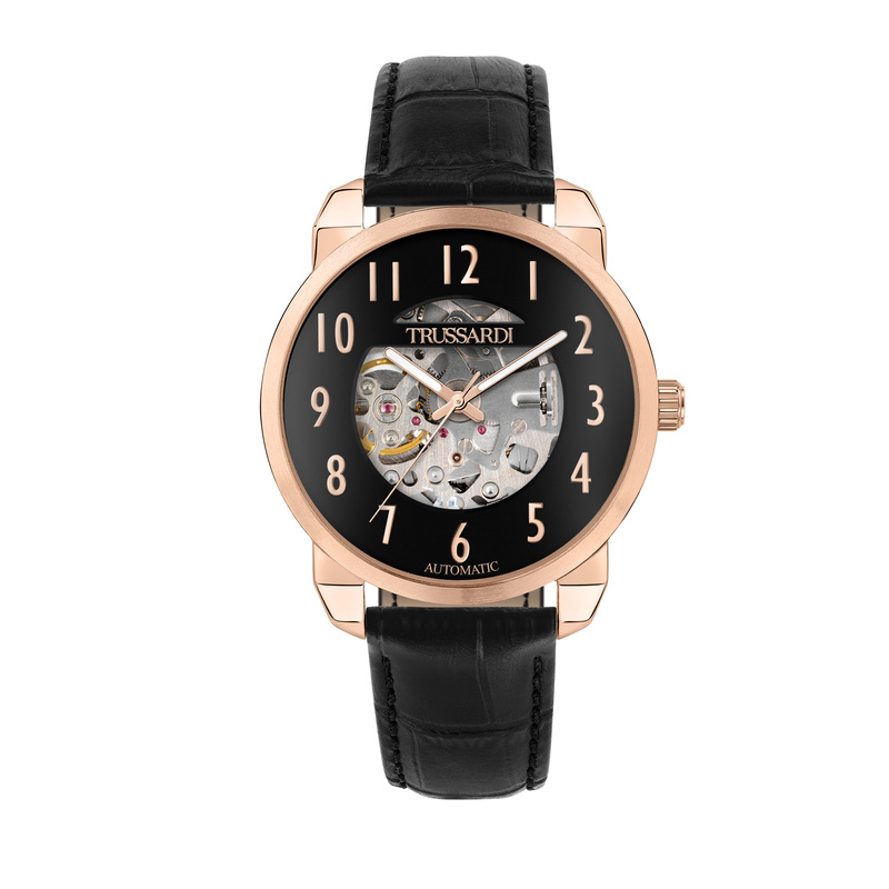 Zegarek TRUSSARDI R2421154001. Automatyczny, Kolor czarny. Mężczyzna.