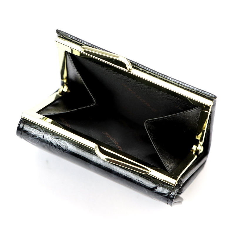 Zgrabna zapinana Mała damska portmonetka w motyle skórzana Gregorio