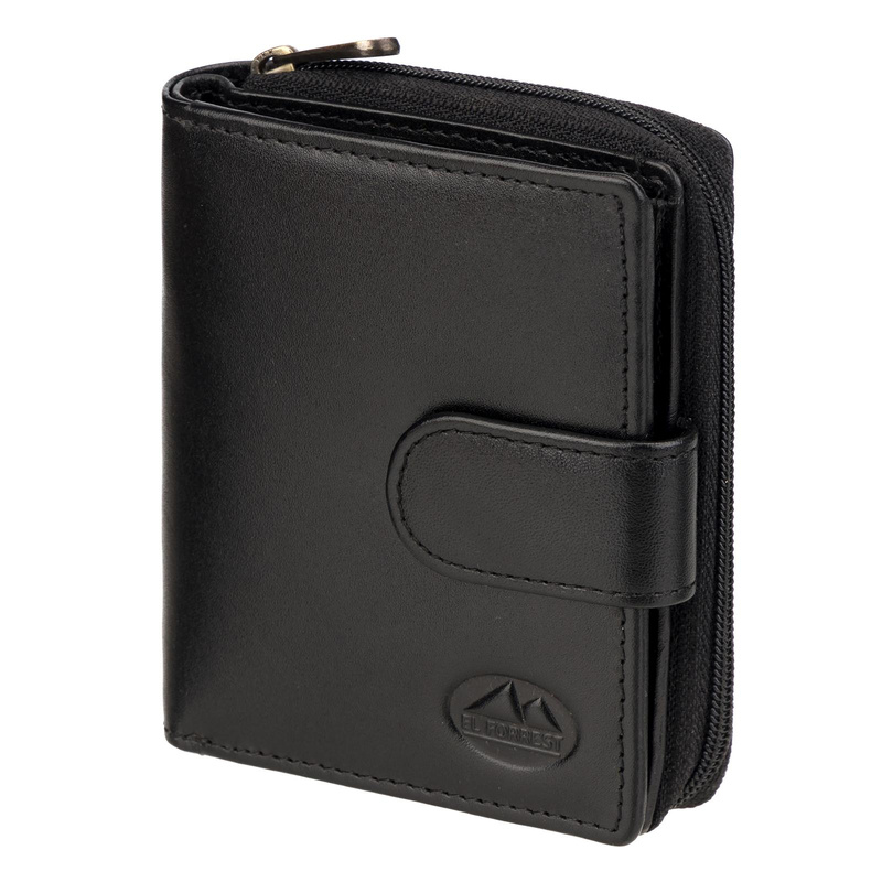 Pojemny Skórzany damski portfel kieszeń zasuwana EL FORREST RFID