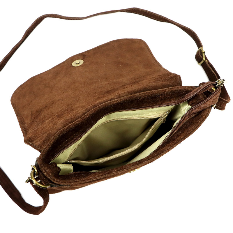 Vera Pelle damska listonoszka skóra naturalna torebka przez ramię z klapą