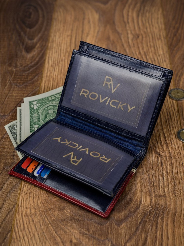 Skórzany męski portfel Rovicky 331L-RBA-D RFID