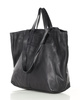 Duża torba shopper skórzana podwójne rączki - MARCO MAZZINI czarna