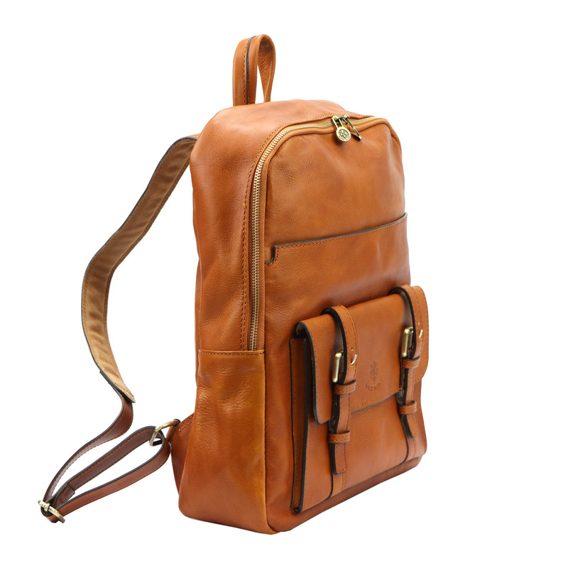 Florence Duży praktyczny damski plecak miejski skóra naturalna kieszenie