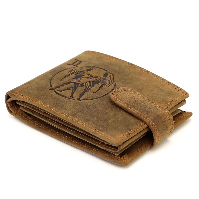 Nordee męski portfel skóra naturalna na zatrzask z indywidualnym wzorem