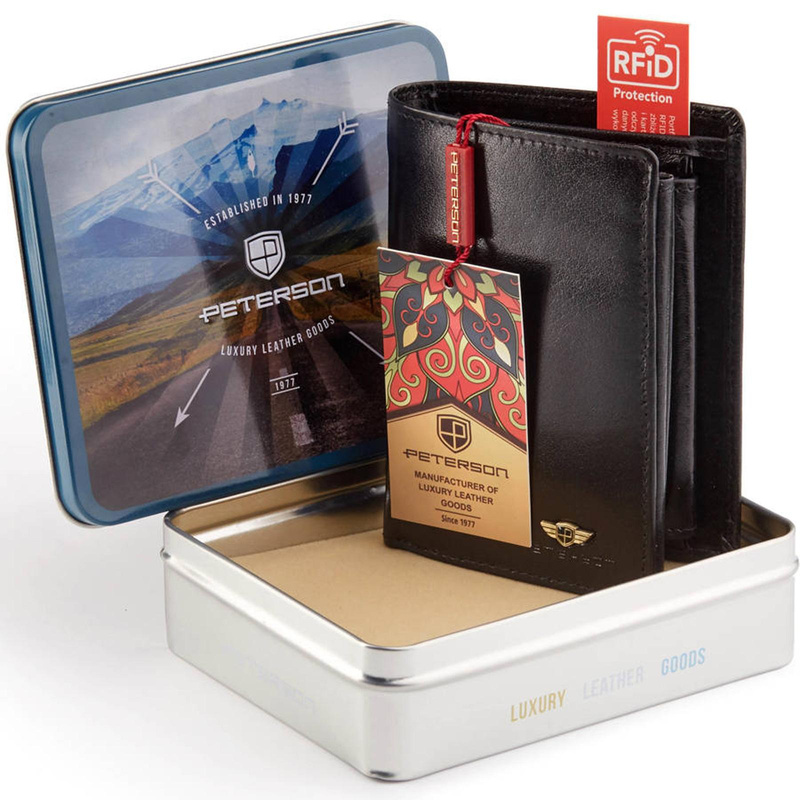 Skórzany męski portfel Peterson PTN 348 2-1-1
