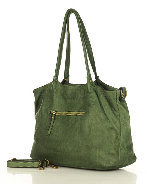 MARCO MAZZINI Torebka skórzana shopper bag ispirato dalla natura brąz